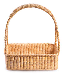 Fototapeta na wymiar Bamboo basket isolated on white background, Wooden basket on white background, With work path.