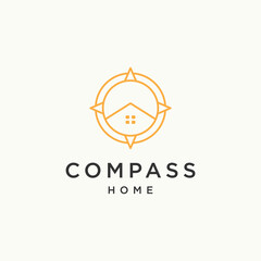 Compass home logo template vector illustration design