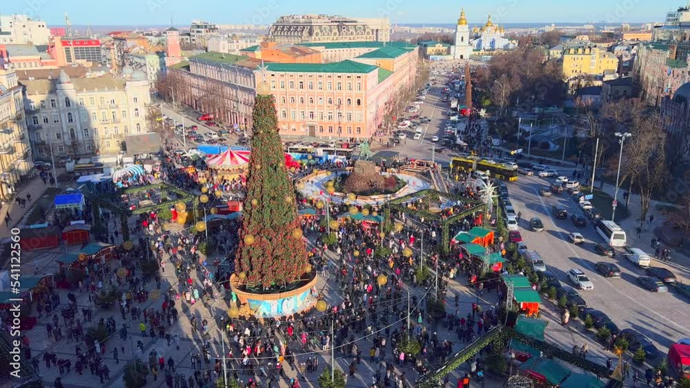 Wall mural The Christmas Fair in Kyiv city center, Ukraine