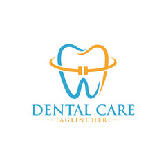 Creative dental clinic logo vector. Abstract dental symbol icon with modern design style