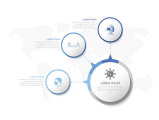 Circular Connection Steps business Infographic Template with 3 Element