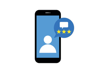 comment and feedback icon with phone.