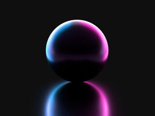 光に浮かび上がる球体のアブストラクトの3Dイラスト
