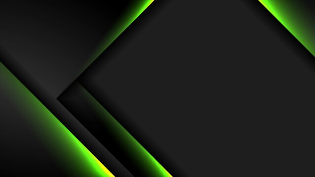 Black tech abstract background with neon laser lines