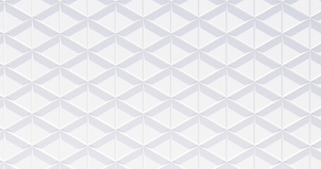 3d illustration of white geometric pattern with triangles background.