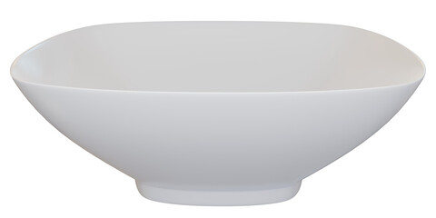 3d illustration of rectangle ceramic bowl isolated on white background.