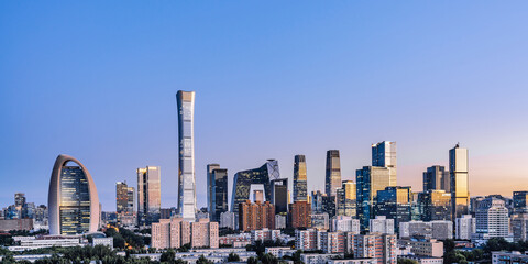 Night view of CBD buildings in Beijing city skyline, China © Govan