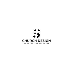 Letter S with Church logo design