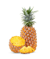 Ripe pineapple isolated on  transparent png