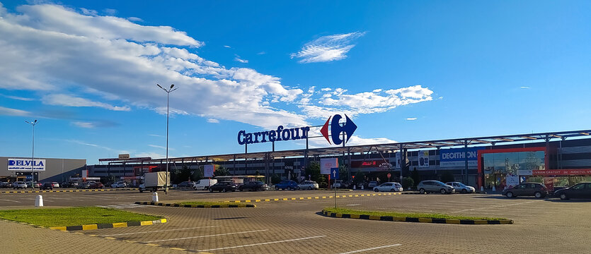 Focsani, Romania - September 12, 2022: Carrefour hypermarket
