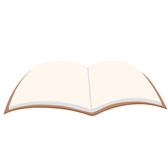 Book vector illustration in flat style. Open lying book icon or object for design
