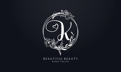 Fototapeta premium Rose love beauty vector letters for beauty and fashion brand and pink rose logo with love sign vector for valentines day and love symbol icon letters