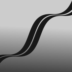 Abstract black wave with gray background