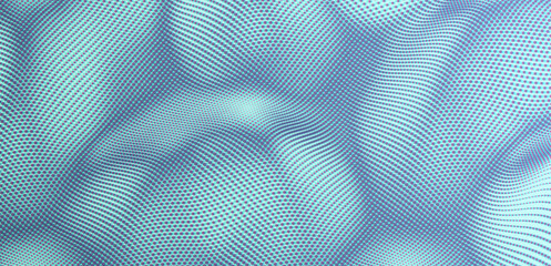 Fototapeta premium Background with convex forms. Grid surface. Vibrant trendy texture, with blending colors. 3d network design with particles. Can be used for advertising, marketing or presentation.