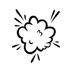 Comic boom effect clouds. Set of explosion bubbles and smoke. Vector illustration isolated on white background