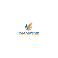 Modern and professional volt logo design VE letter