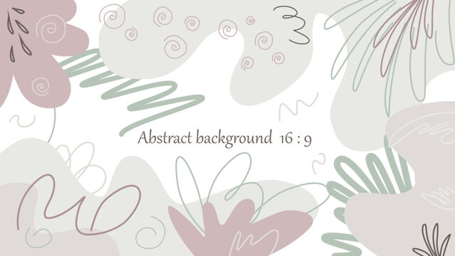 Modern abstract background in pastel colors. Web banner vector illustration.
Dynamic colored shapes, lines and scribbles.
