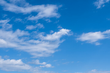 white clouds in the blue sky. cumulus.