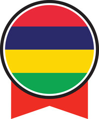 Obraz premium Mauritius flag, the flag of Mauritius, vector illustration 
