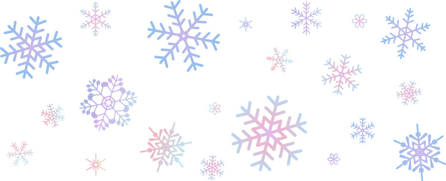 ペールトーンのグラデーションの雪の結晶の壁紙　パターン　背景イラスト　ベクター素材