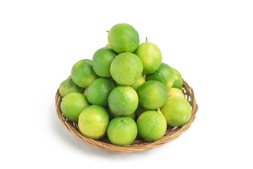stack limes on white background