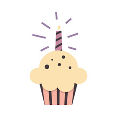 Happy birthday design for greeting cards, birthday cards, invitation cards. Flat style.