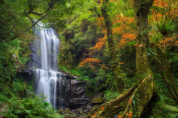 Yunsen Waterfall in autumn, Three Gorges, New Taipei City, Taiwan