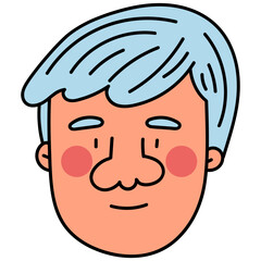 Glad male vector illustration in line filled design