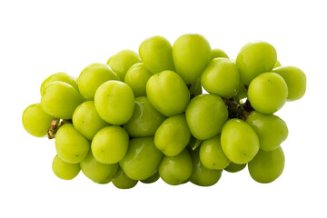 Fresh Green Shine Muscat Grape isolated on alpha background