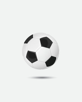 Classic soccer ball on white background isolated, football illustration 3d vector.