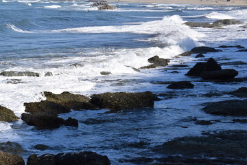日本海の荒波 山形県庄内