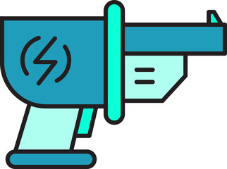 futuristic and space gun icon illustration