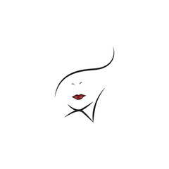 women's line fashion logo beautiful design illustration vector