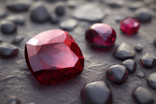 Shiny ruby gemstone