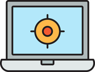 laptop computer and target icon