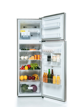 Open Fridge Freezer Fresh Food