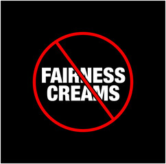 Fairness Creams banned vector icon.