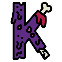 k filled outline icon style