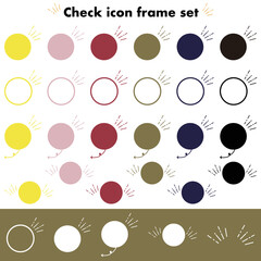 チェックのマーク付きの丸アイコン