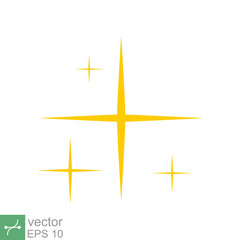 Obraz premium Star sparkle vector icon. Simple flat style. Yellow, gold, twinkle, shine, spark shape, for magic effect, glow, glitter, flash concept. Single illustration isolated on white background. EPS 10.