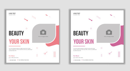 Beauty salon and spa care social media and web banner template