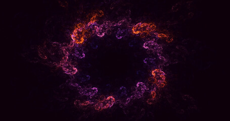 3D rendering abstract multicolor fractal light background