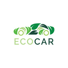 Eco car logo design illustration vector template