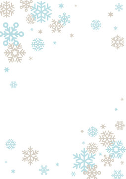 クリスマス　雪の結晶の背景　フレーム