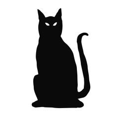 Black cat poses doodle illustration vector. Silhouettes animal design.