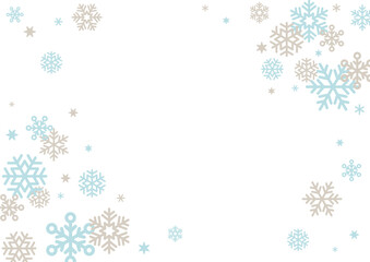 Fototapeta na wymiar クリスマス　雪の結晶の背景　フレーム
