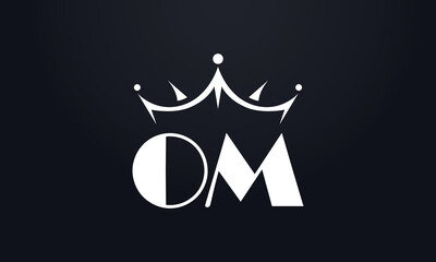 King crown logo design vector and extra bold queen symbol