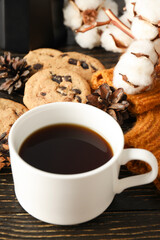 Concept of Hygge, warm and cozy composition