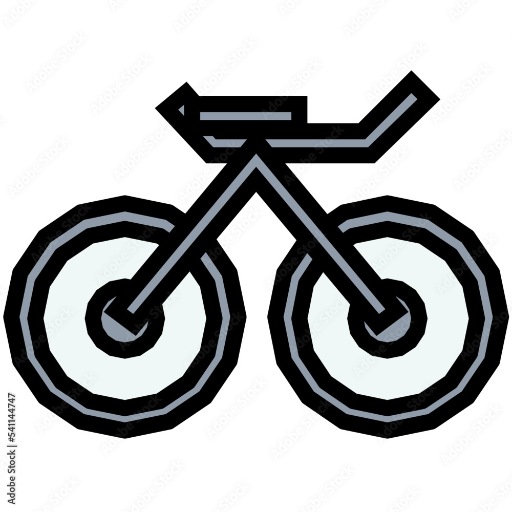 Poster Sports Cycle Colored Line Icon