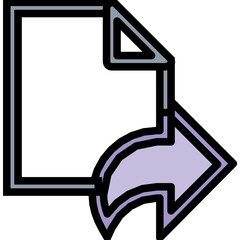 File Forwarding Colored Line Icon